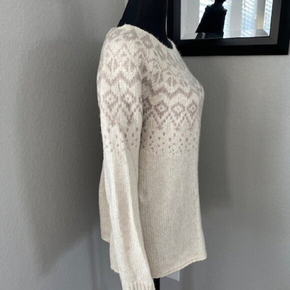 SONOMA Nordic Fair Isle Oversized Pullover Sweater Ivory Small - Picture 6 of 14